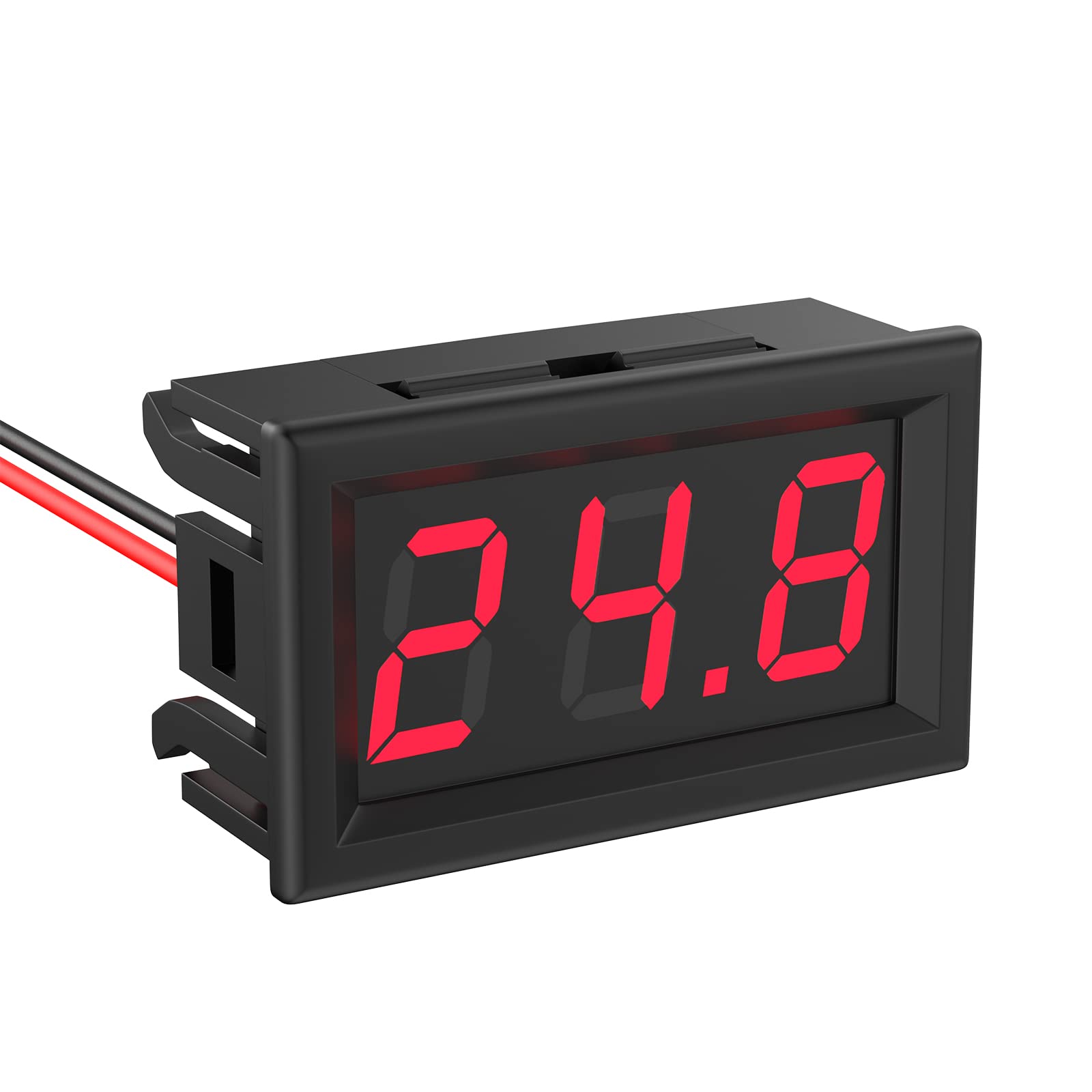 Voltage Meter DC 5V~120V Digital Mini Voltmeter Gauge Tester 0.56" 2 Wire Volt Voltage Meter LED Display for Vehicle Truck Motorcycle Boat (Red)