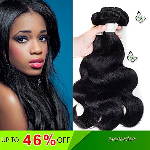 Encii Hair (14 16 18 Inch)Brazilian Remy Hair Body Wave Grade 8A Unprocessed Human Hair Weave 3 Bundles Lot Natural color