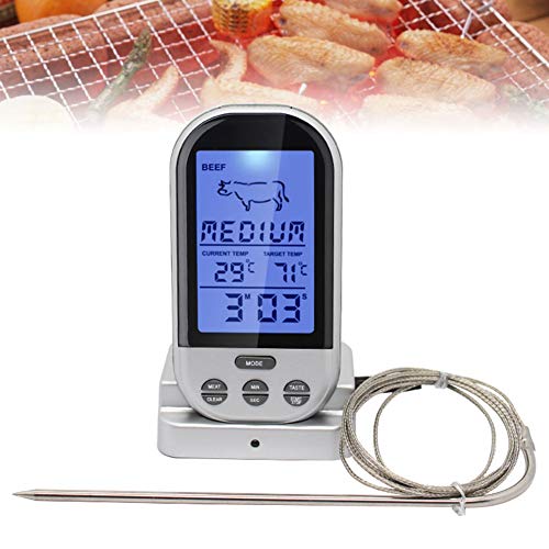 dezirZJjx Digital Food Thermometer,Kitchen Household Mini Digital BBQ Food Thermometer Meat Probe Temperature Tool Black