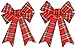 Red Tartan Plaid Bows - Large Christmas Bows Christmas Wreath Decorations - Pack of 2