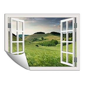 Wall Paper Small Wall Mural Beautiful Scenery Out of The Window Wall Art Removable Wall Decoration for Bedroom Living Room - 24x32 inches