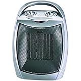 750W/1500W ETL Listed Quiet Ceramic Space Heater with Adjustable Thermostat, Portable Electric Heater Fan with Overheat Protection and Carrying Handle