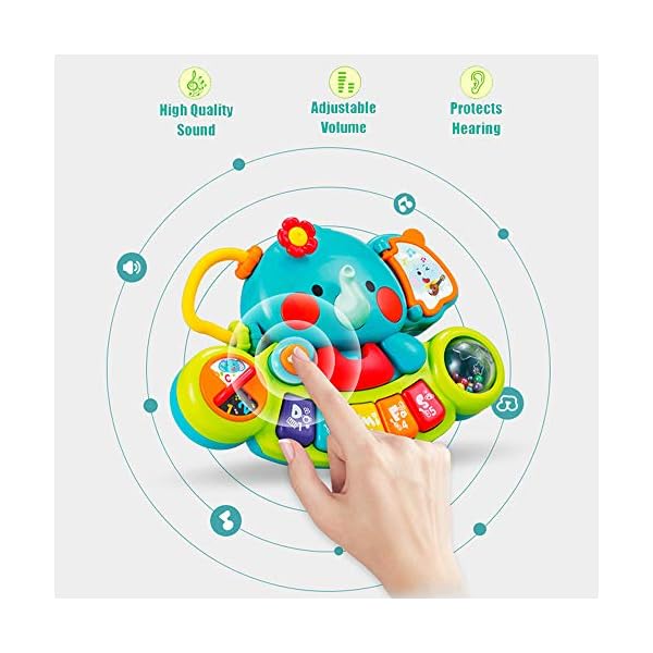 Baby-Musical-Toy-6-Months-Toddler-Piano-Keyboard-Toys-Educational-Learning-Toy-Music-Activity-Center-Flashing-Lights-Sounds-Elephant-Musical-Toys-for-6-Months-Baby-Girls-Boys-Infants-Kids Baby Musical Toy 6+ Months - Toddler Piano Keyboard Toys Educational Learning Toy Music Activity Center Flashing Lights…