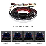 Opall 60" Inch Red / White Tailgate LED Strip Light Turn Signal Stop Brake Reverse Lights 1999-2015 Dodge Ram 1500 2500 3500 4500 5500 Chevrolet Chevy Silverado Avalanche Cadillac Truck SUV