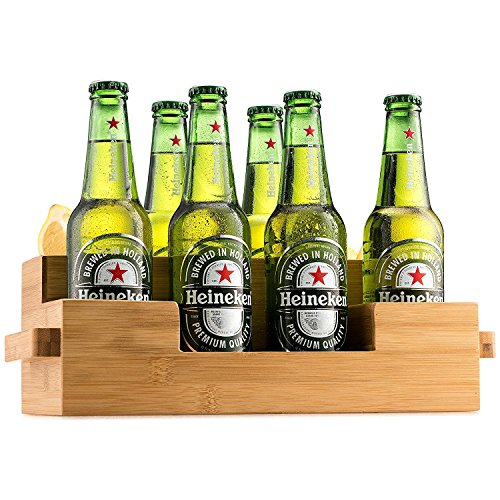 Bamboo Utensil Holder Set Caddy Silverware Flatware Wooden Beer Tray For Spoons Knives Forks Napkins Chopsticks Condiments 2 Spice Jars Including 7 Compartment Kitchen Organizer Home By House Ur Home