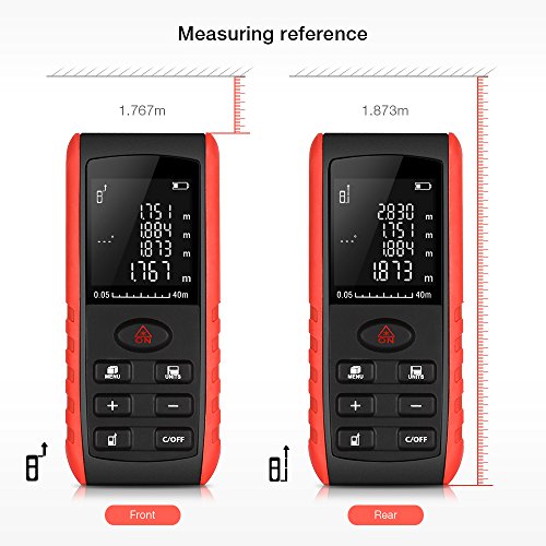 Laser Distance Measure,AUTOLOVER 131FT/40M Portable Handheld Laser Meter For Measure Distance, Area and Volume, Self Calibration Storage (99 units) Range Finder - Thumbnail 3
