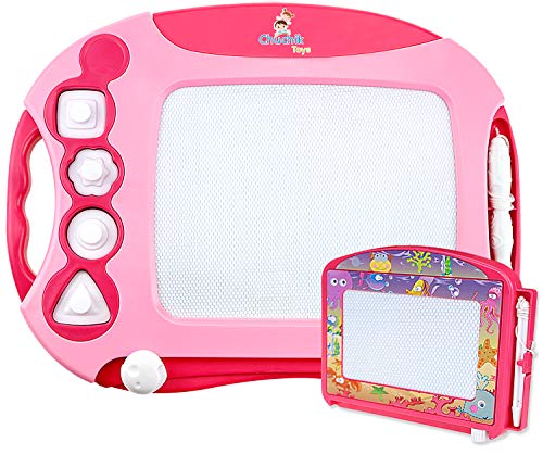 CHUCHIK Toys Magnetic Drawing Board for Kids and Toddlers. Large 15.7 Inch Doodle Writing Pad Comes with a 4-Color Travel Size Doodle Sketch Board for 1 - 4 Year Old Girls - Thumbnail 7