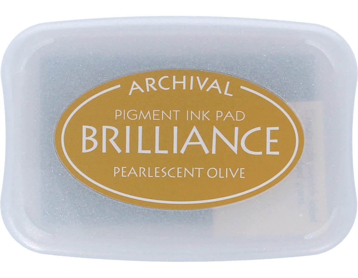 Tsukineko Brilliance Ink Pad, Pearlescent Olive,BIP53