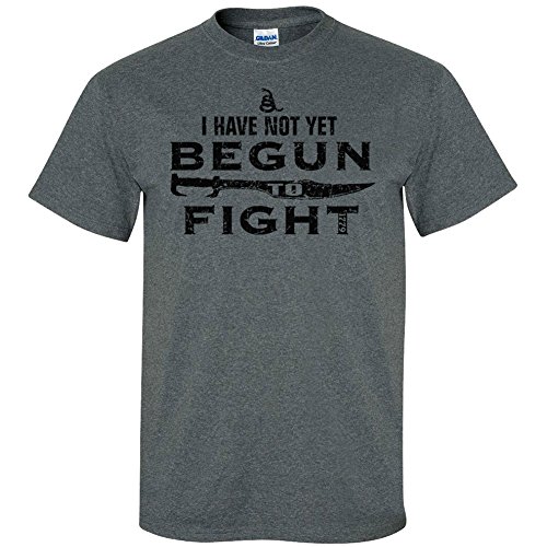I Have Not Yet Begun to Fight Tshirt Dark Heather Grey Large FrenzyStyle