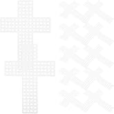 Homoyoyo 20pcs Mesh Canvas Sheets Creative Cross Shape Plastic Grid for Kids Weaving Supplies for DIY Craft Embroidery Cross Stitch 2MM Hole DIY Embroidery Supplies Lightweight Durable Plastic Grid