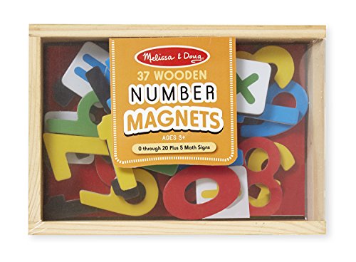 Melissa & Doug 37 Wooden Number Magnets in a Box