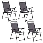 Giantex Set Of 4 Folding Sling Chairs Patio Furniture Camping Pool Beach With Armrest