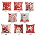 niceEshop Creative Fashion Cotton Linen Square Decorative Throw Pillow Cover Colored Drawing Red Base Reindeer
