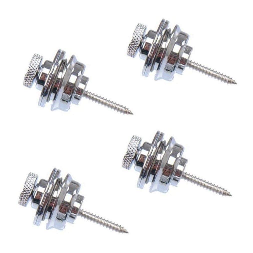 JZK 4x Chrome alloy metal security bass guitar strap lock button screw nut for electric guitar acoustic guitar bass