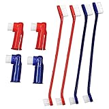 RoundPaw Dog Toothbrush (8-Pack) - Includes 4 Dual-Sided Pet Brushes and 4 Finger Brushes for Easy Dog Dental Care - Durable, Gentle and Safe for All Breeds