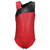 One-piece Color Blocking Shoulder Strap Dancing Athletic Leotard for Little Girl