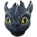 How to Train Your Dragon Toothless Night Fury Head Mask Dinosaur Costume Latex Mask Navy Blue
