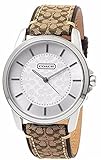 Coach Womens 14601506 Classic Signature Fabric Leather Strap Oversized Watch