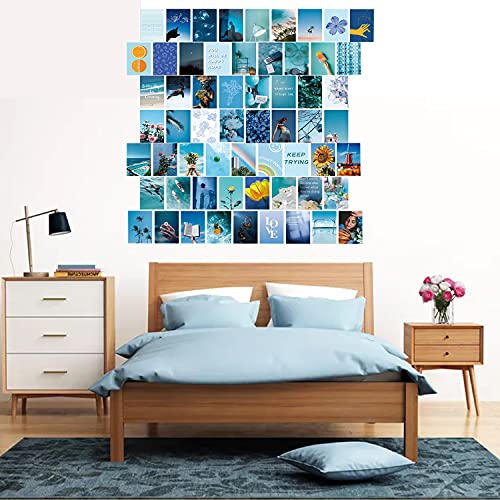 fantasy casa Blue Collage Kit for Wall Aesthetic Decor, 60 Set 4x6 inch Images, Room Decor for Teen Girls, Posters For Room Aesthetic, cool room decor aesthetic, Wall Collage Kit Aesthetic Pictures, Posters Aesthetic, Collage Kit