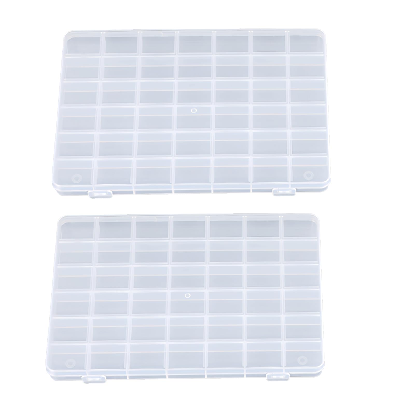 Fadcaer 2 Pcs 42 Grids Small Compartment Craft Case, Plastic Organiser Storage Box, Clear Bead Container, Organizer Storage Container with Dividers for Beads, Crafts, Buttons (42 Grids)