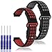 AFUNTA 2PCS Silicone Replacement Band Compatible Forerunner 235/220/230/620/630/735XT & Approach S20 S5 S6, Smart Watch Soft Strap Wristband, Red & Black, with 4PCS Screwdrivers