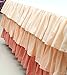 Peach to Coral 3 Tiered Ruffled Crib Skirt (Coral Gradient)
