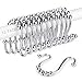 Wimaha Rustproof Shower Curtain Rings Hooks, Stainless Steel Heavy Duty Roller Double Glide Decorative Hooks for Bathroom Rods Curtains Liners, Polished Chrome, Set of 12