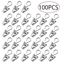 LERTREE 100PCS Heavy Duty Stainless Steel Metal Clips with Hook for Curtain, Photos, Art Craft Hanger Hanging Clips Home Decor