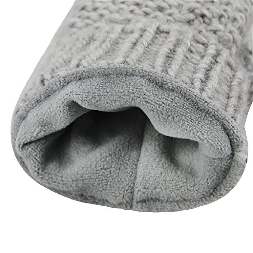 Woman Men Winter Cable Knit Mitten Gloves Thermal Polar Fleece Lined Warm Mittens