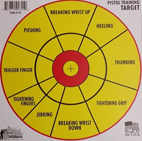Bullseye pistol diagnostic training target (righ/left-h…