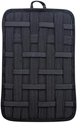 GosFrid Elasticity Grid Pad with Non Slip Elastic Straps with Travel Pouch Bag for Electronic Accessories - 1pc (Black)