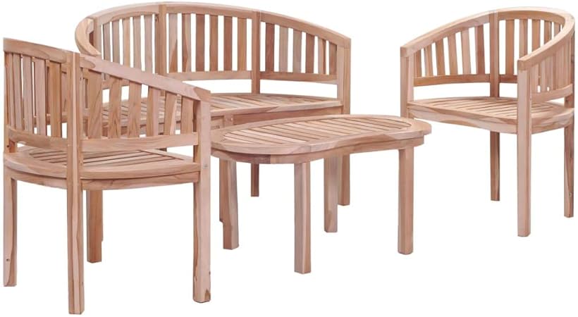 Festnight Ensemble De Mobilier De Jardin 4 Pcs En Bois Massif