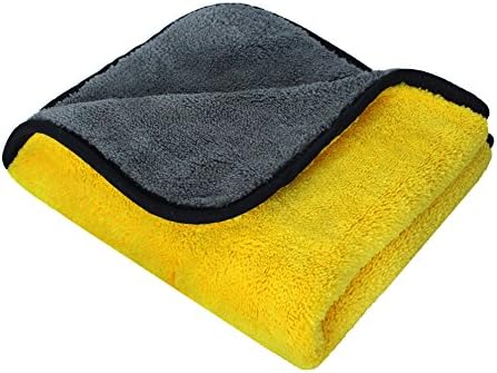 Microfiber Car Cleaning Care Microfibre Wax Polishing Detailing Towel (Yellow)
