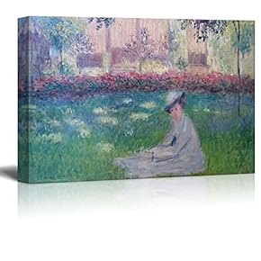 Woman in a Garden by Claude Monet - Impressionist Modern Art - Canvas Art Home Art - 12x18 inches