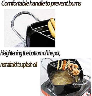 MAIFENGLE Sartén Olla de la freidora Hierro Antiadherente ...