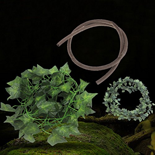 Qupida Plastic Artificial Vine for Reptile Insect Amphibian Simulation Plants Pet House Decor Jungle Habitat