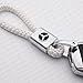 For Mercedes-Benz Logo Emblem Key Chain Key Ring Metal Alloy BV Style Leather Gift Decoration Accessories AMG (White)