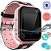 Kids Waterproof Smart Watch Phone - Boys & Girls IP67 Waterproof Smartwatch with Phone SOS Camera Flashlight Games Sports Watches Kids Birthday Gifts (01 Pink)