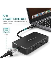 Dodocool   Hub USB C 8 en 1 tipo C con 4 K USB C a HD, puerto Ethernet, lector de tarjetas SD TF, 3 USB 3.0, USB C para MacBook Pro Air 2018, Chromebook y más