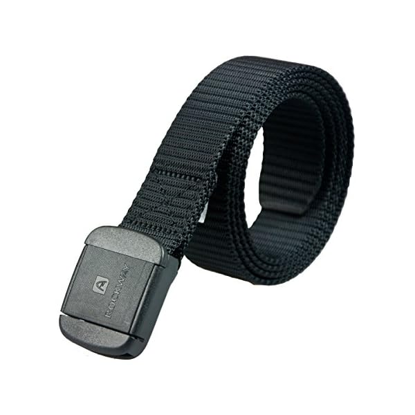 Rockway-Unisex-Nylon-Designer-Belts-with-Pom-Plastic-Buckle-Prevent-Allergy-Water-Resistant-Fishing-Belt-Black