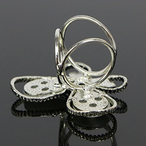 kilofly 4pc Women's Elegant Faux Pearl Crystal Rhinestone Scarf Ring Buckle Clip