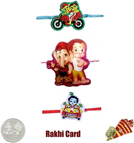Kids Rakhi Set of 3 - Mickey Mouse, Angry Bird and Bear Rakhi