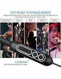 TAMPROAD Auriculares Bluetooth para deporte Auriculares portátiles inalámbricos Estéreo HD Audífonos magnéticos Auriculares con correa para el cuello A prueba de sudor Auriculares con micrófono para smartphone