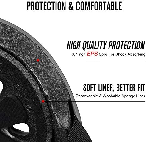 Black sports helmet for activities, size measurement included, priced at $18.99.