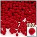 The Crafts Outlet 100-Piece Multi Purpose Pom Poms, Acrylic, 7mm/0.28-inch, Round, Red