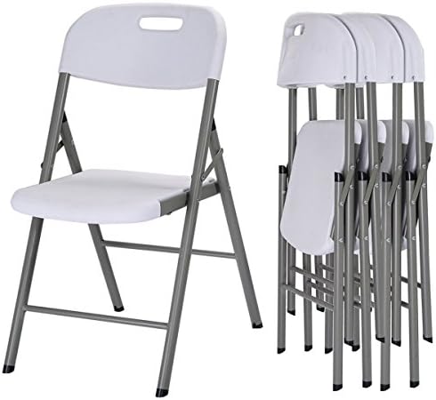 Set of 4 Folding Chairs Heavy Duty Steel Frame Plastic Commercial Wedding Party
