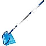 NOKMY Pool Skimmer Net Leaf Cleaning with Telescopic Pole Detachable,for Removing Leaves and Debris in The Pool,Rake Cleaning Tool