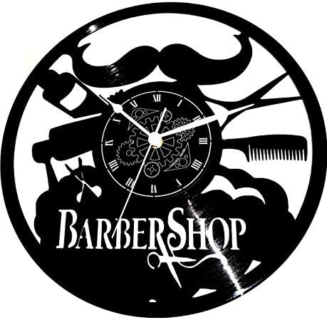 Instant Karma Clocks Vinyl Wall Clock Barber Shop Hairdresser Stylist Beauty Center Decorative Room for Man, Black