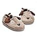 Estamico Toddler Boys' Brown Rubber Sole Anti-skid Winter Doggy Slippers