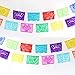 MEXICAN PAPEL PICADO Banner MEDIUM PAPER Multicolor 16' feet long Bunting